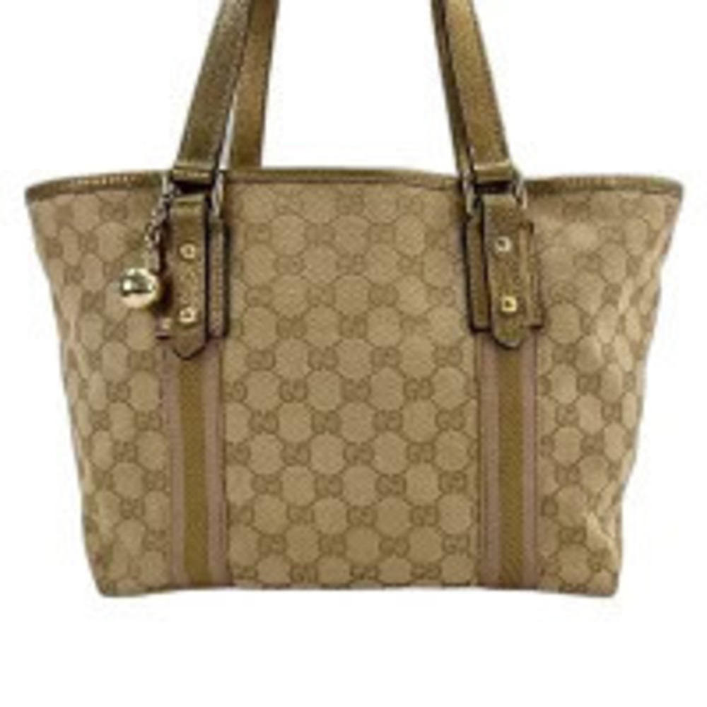 Gucci GG Canvas Jolicoeur Tote Bag monogram canvas web Brown